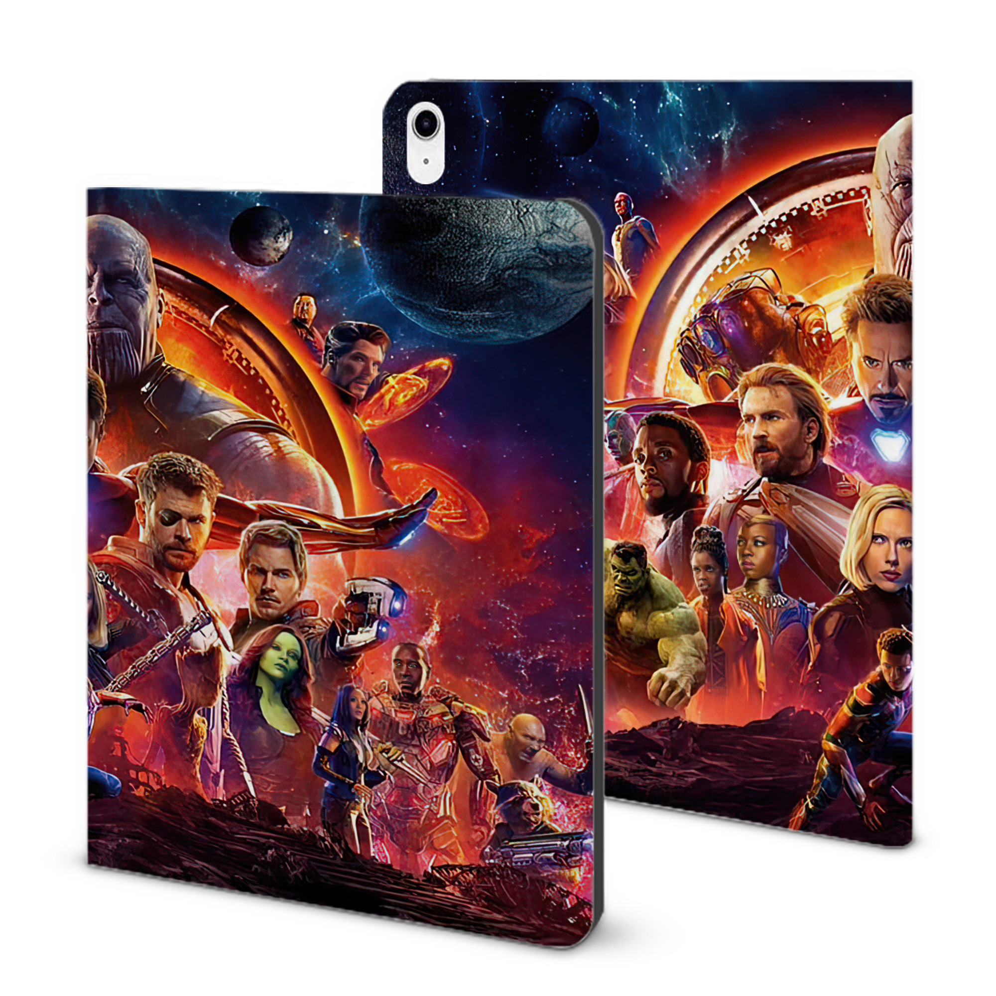 （画像用） アベンジャーズ The Avengers IPad ケース ブック型 PUレザー TPU 耐衝撃 軽量 薄型 ペン収納なし 全面保護 IPad 各モデル対応